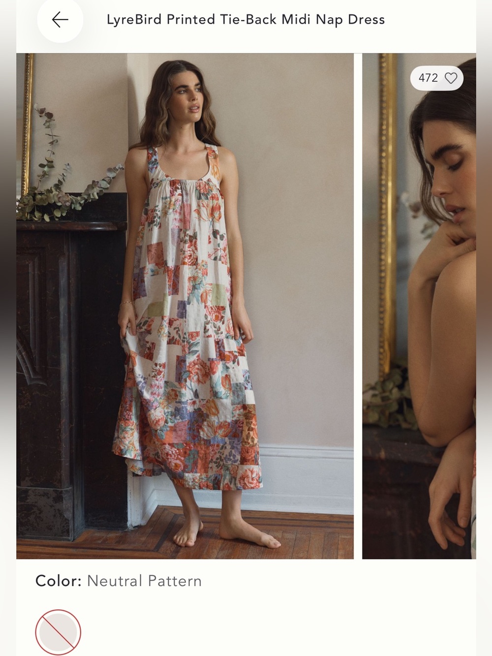 Lyrebird printed tie neck midi nap dress